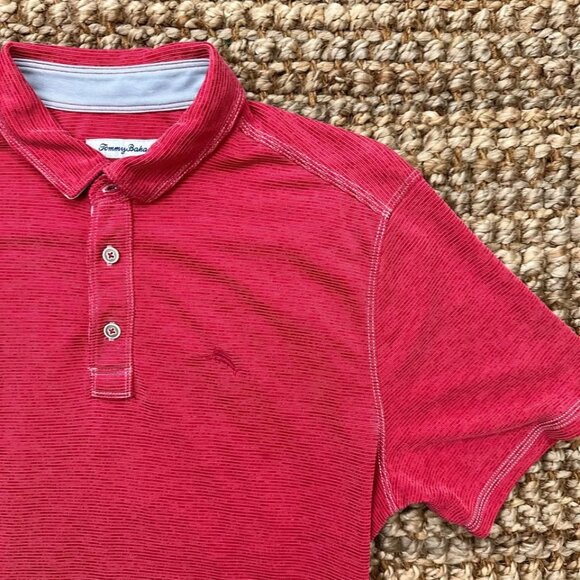 Tommy Bahama Polo Shirt Red Salmon (Medium) - Picture 1 of 6